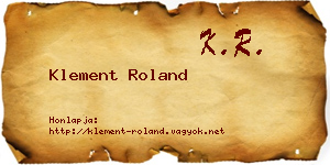 Klement Roland névjegykártya